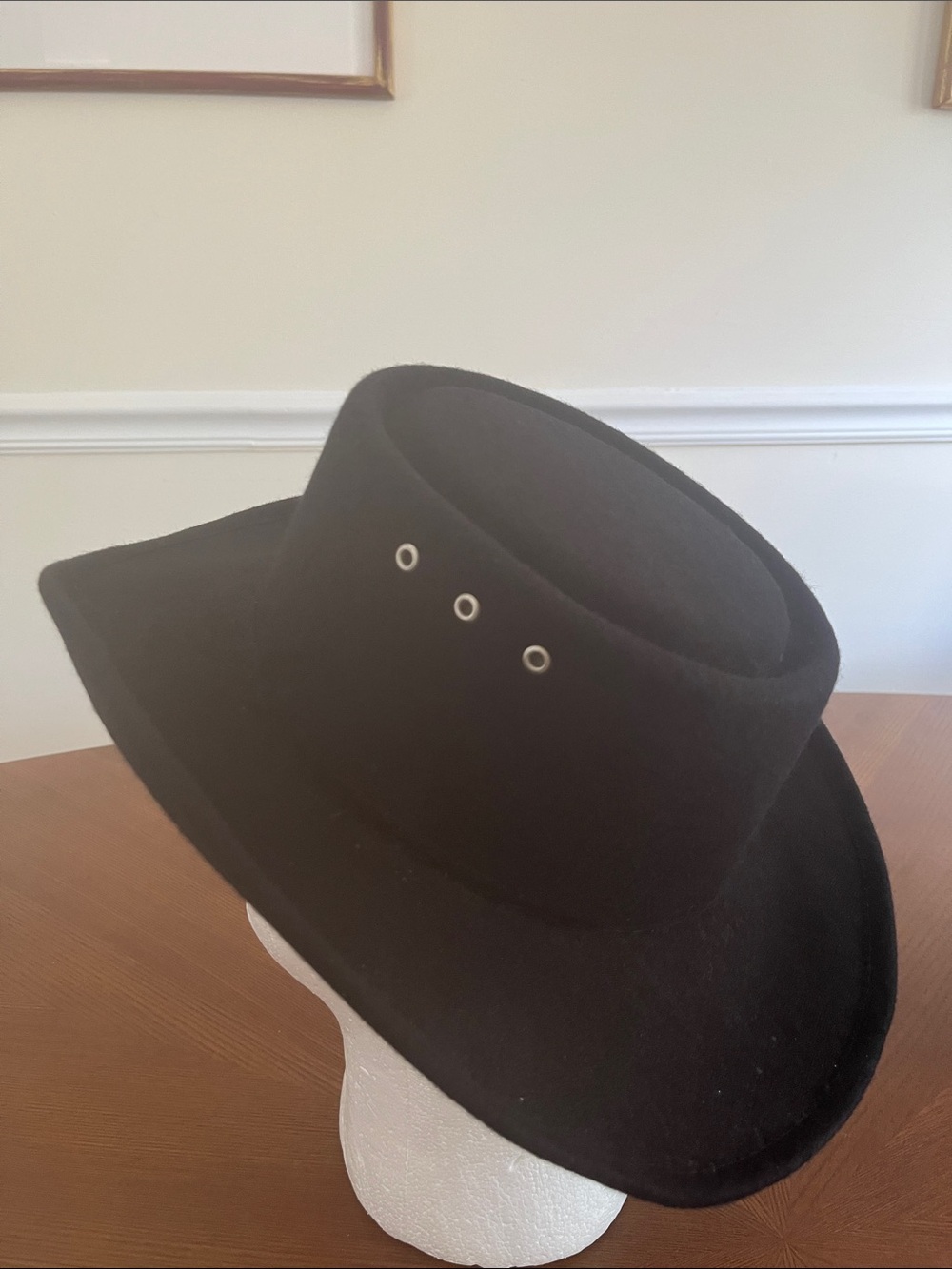 Western Gambler Hat Black Wool Western Express Unisex Size Small